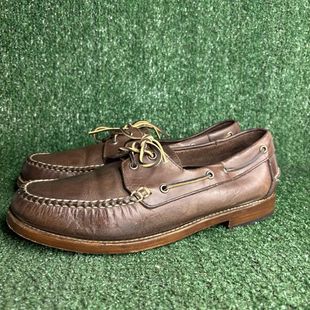 Thursday Boot Co. Everyday Handcrafted Leather Moc Boat Shoes Brown Mens Sz 10.5